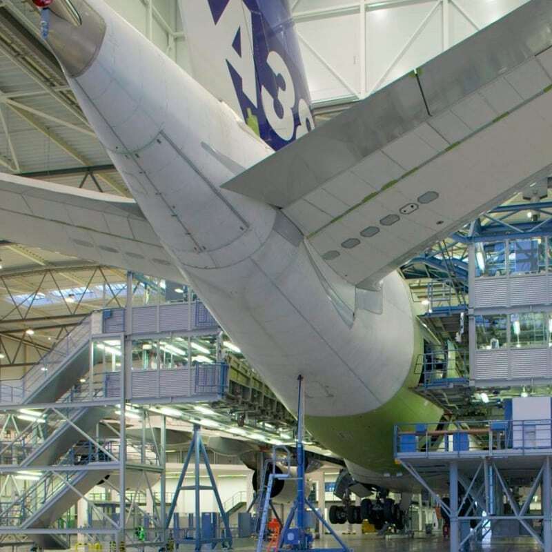Montagelinie eines Airbus